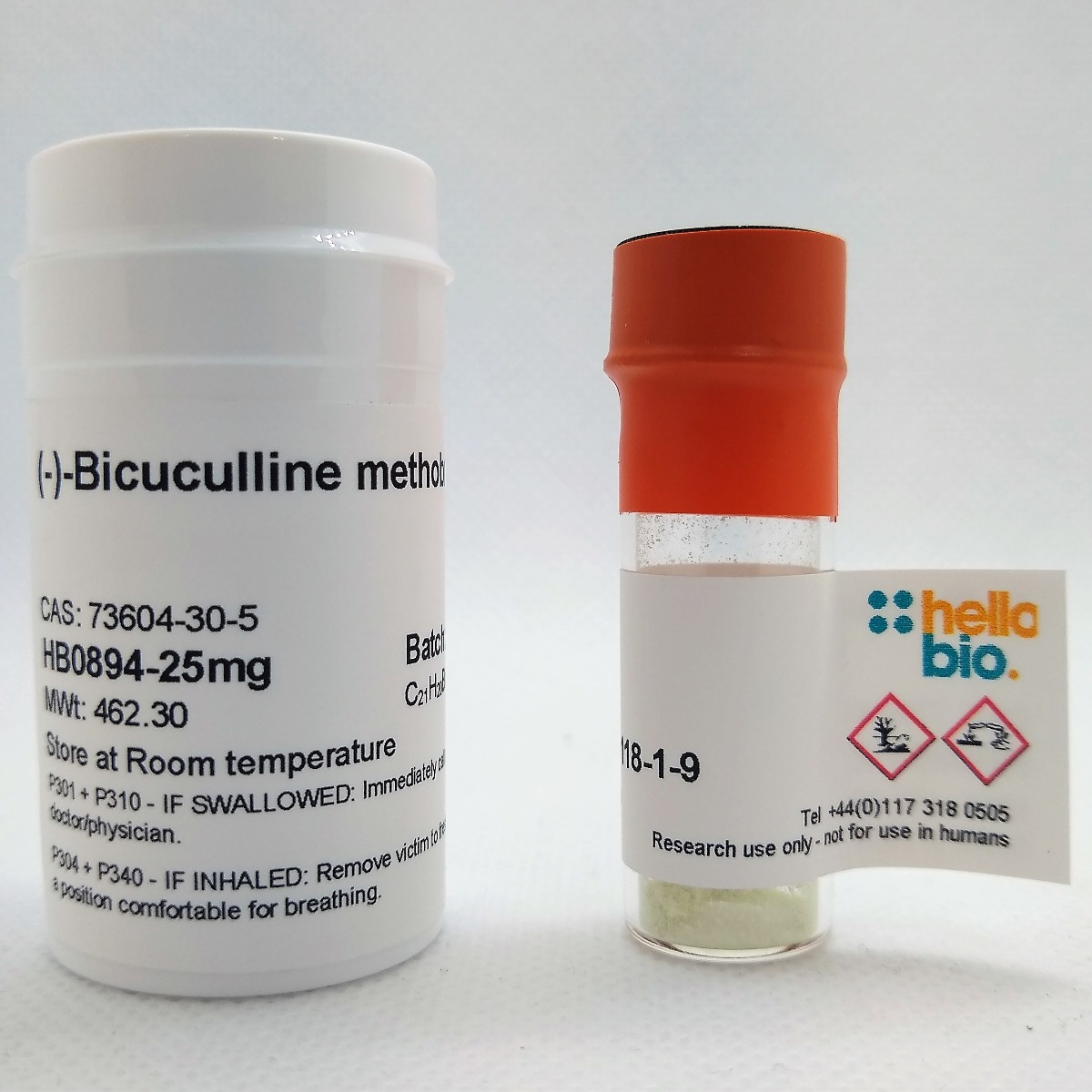(-)-Bicuculline methobromide product vial image | Hello Bio