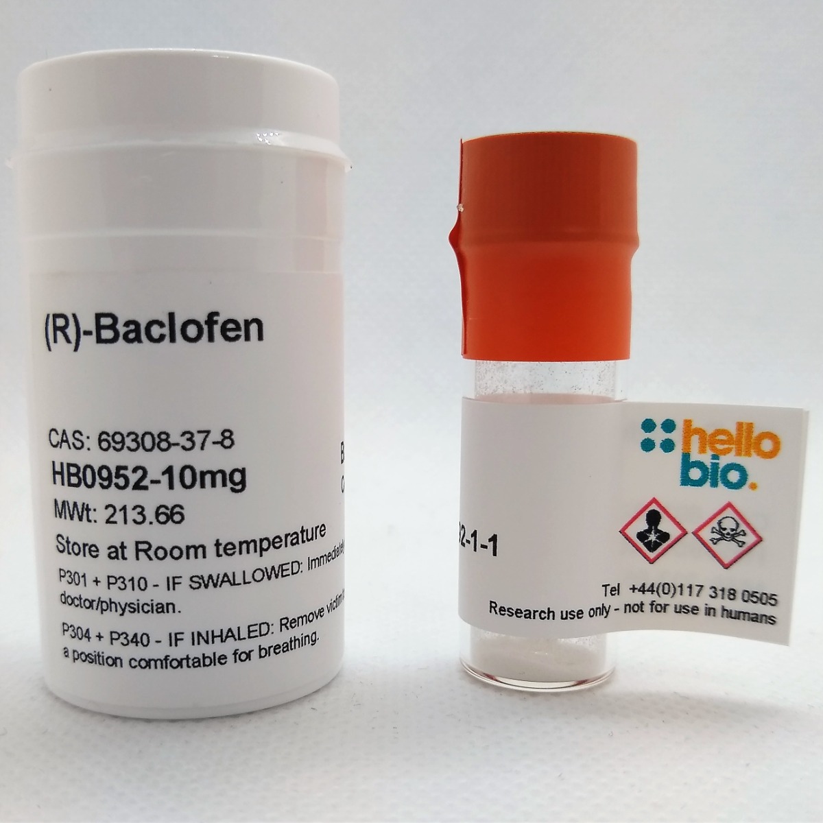 (R)-Baclofen product vial image | Hello Bio