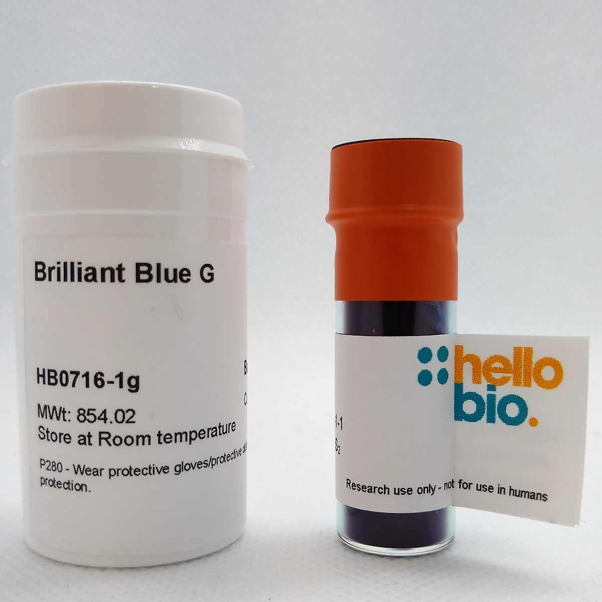 Brilliant Blue G product vial image | Hello Bio