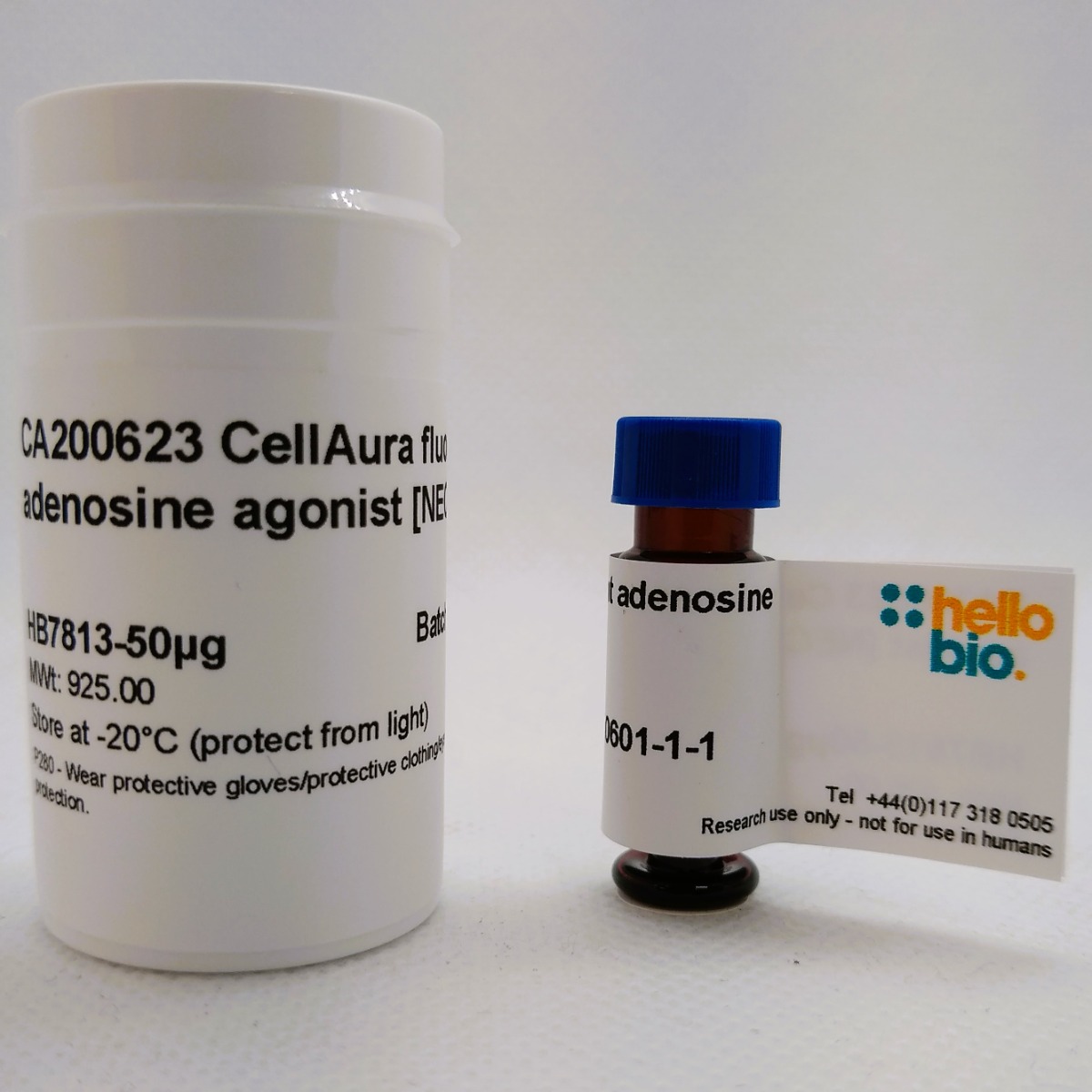 CellAura fluorescent adenosine agonist [NECA] product vial image | Hello Bio