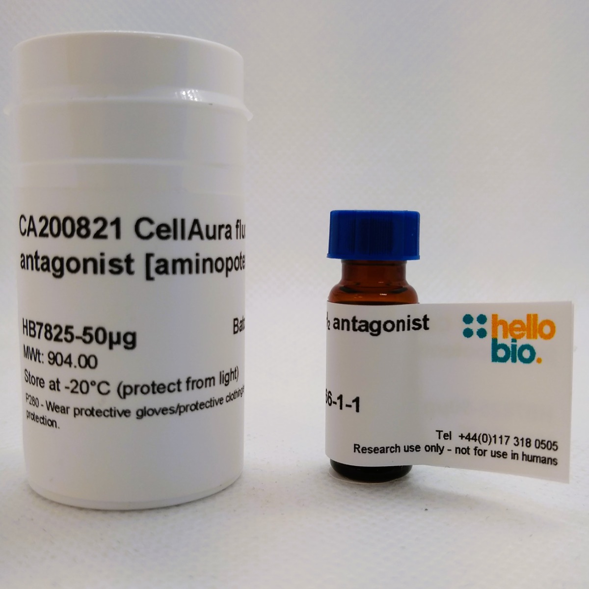 CellAura fluorescent H2 antagonist [aminopotentidine] product vial image | Hello Bio