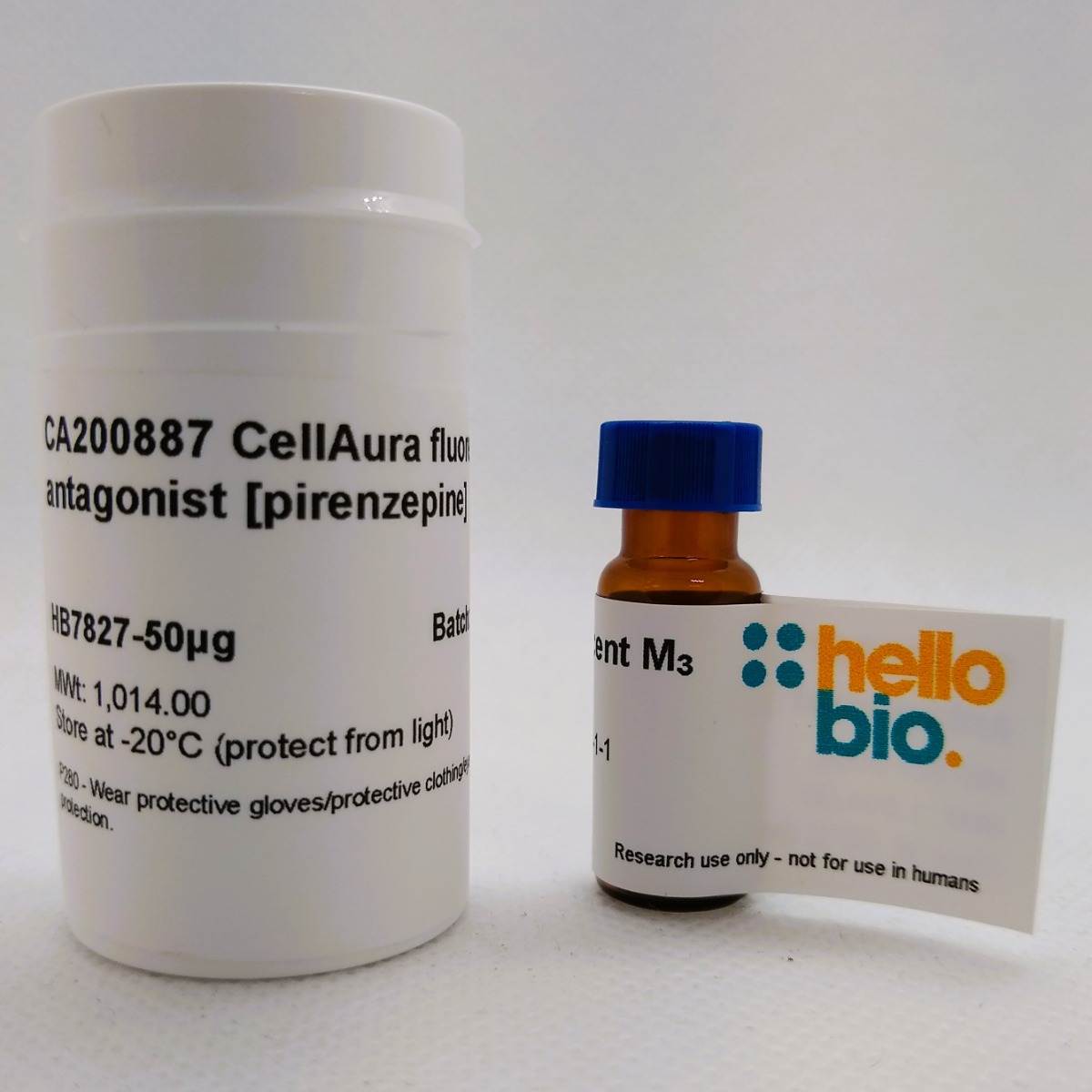 CellAura fluorescent M3 antagonist [pirenzepine] product vial image | Hello Bio
