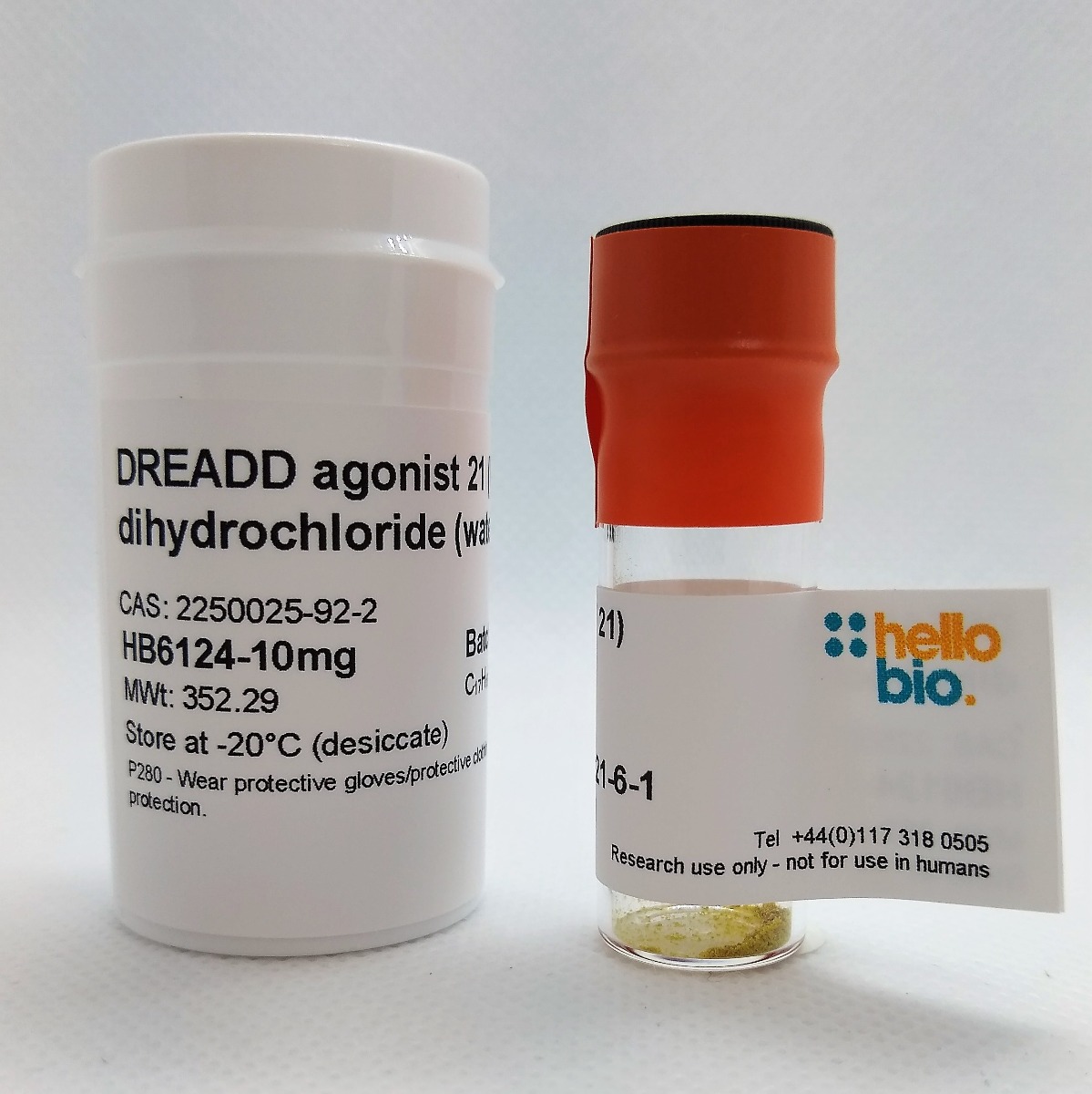 DREADD agonist 21 (Compound 21) dihydrochloride (water soluble) product vial image | Hello Bio