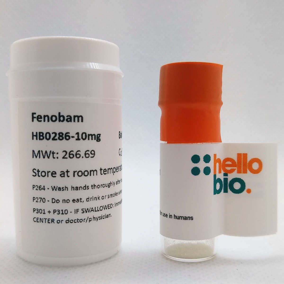 Fenobam product vial image | Hello Bio