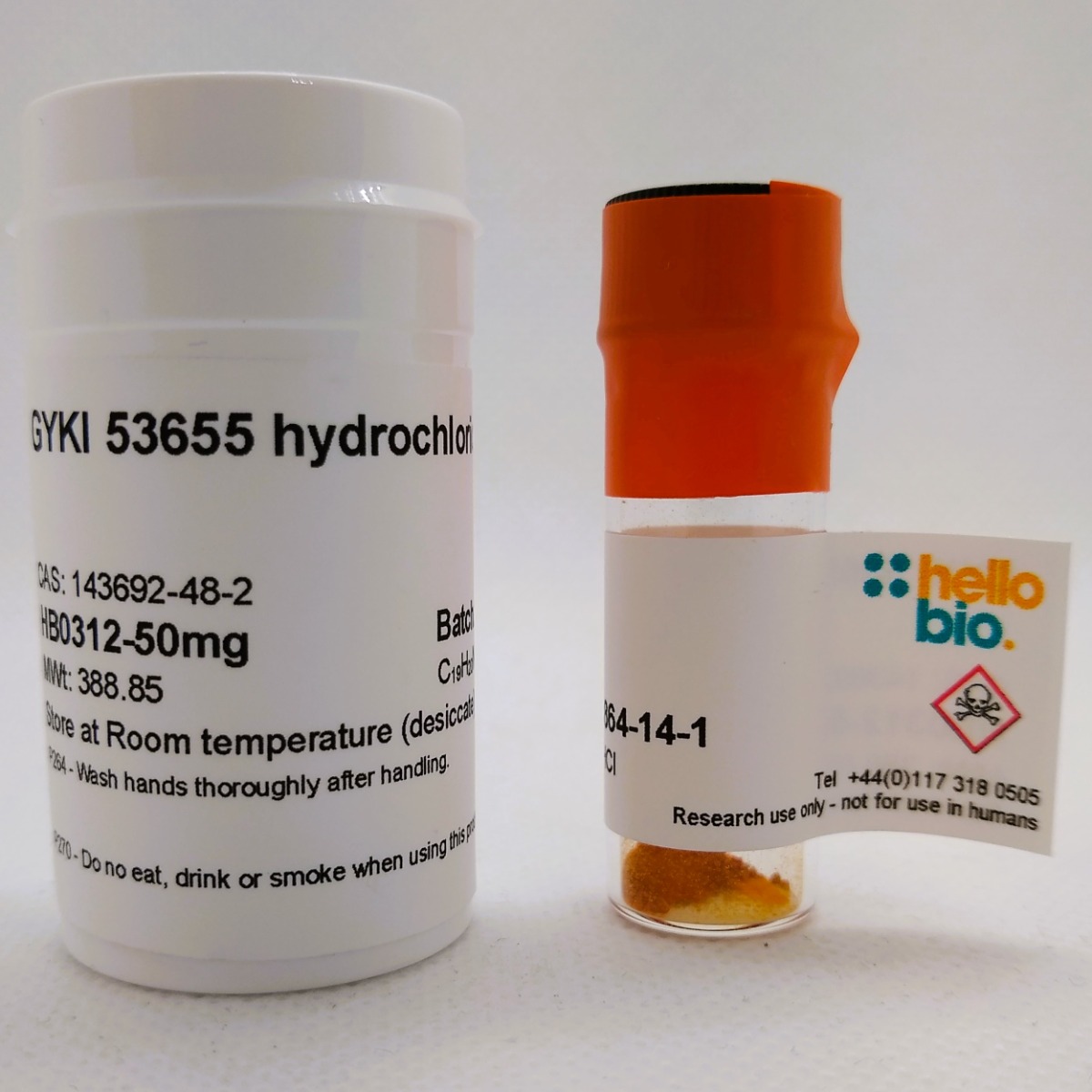GYKI 53655 hydrochloride product vial image | Hello Bio