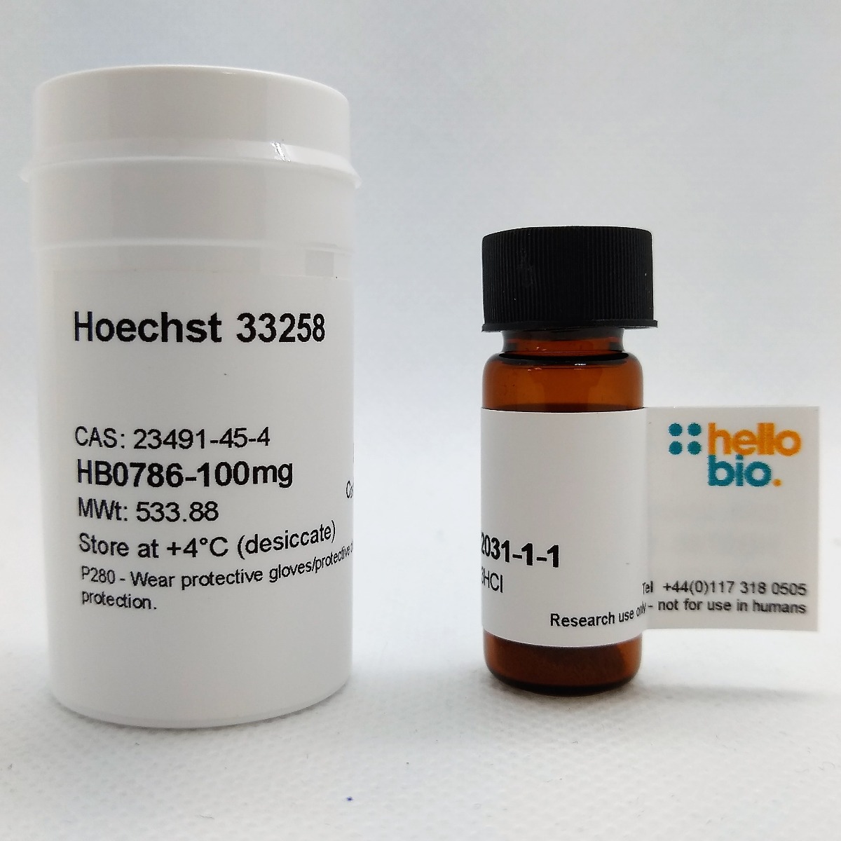 Hoechst 33258 product vial image | Hello Bio