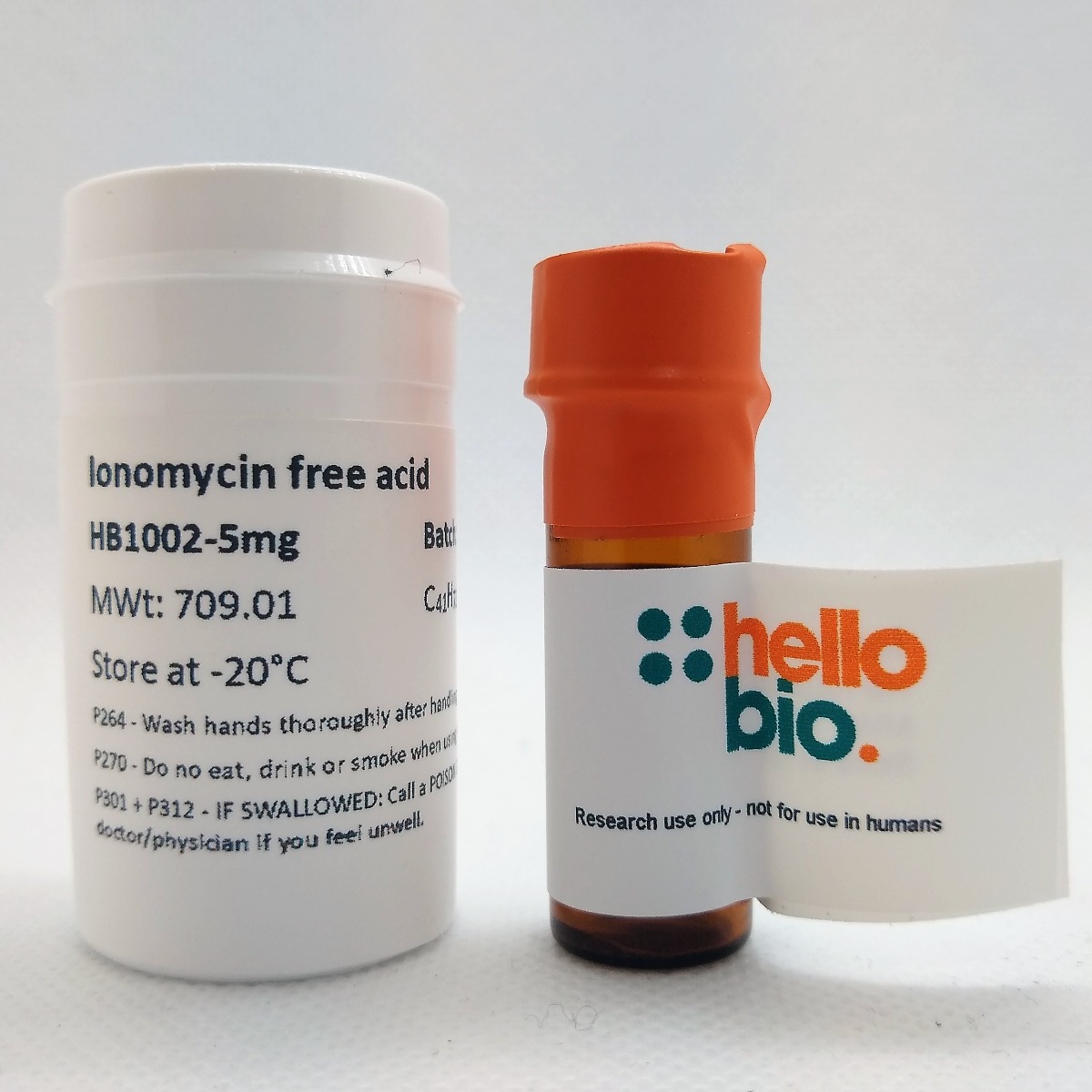 Ionomycin free acid product vial image | Hello Bio