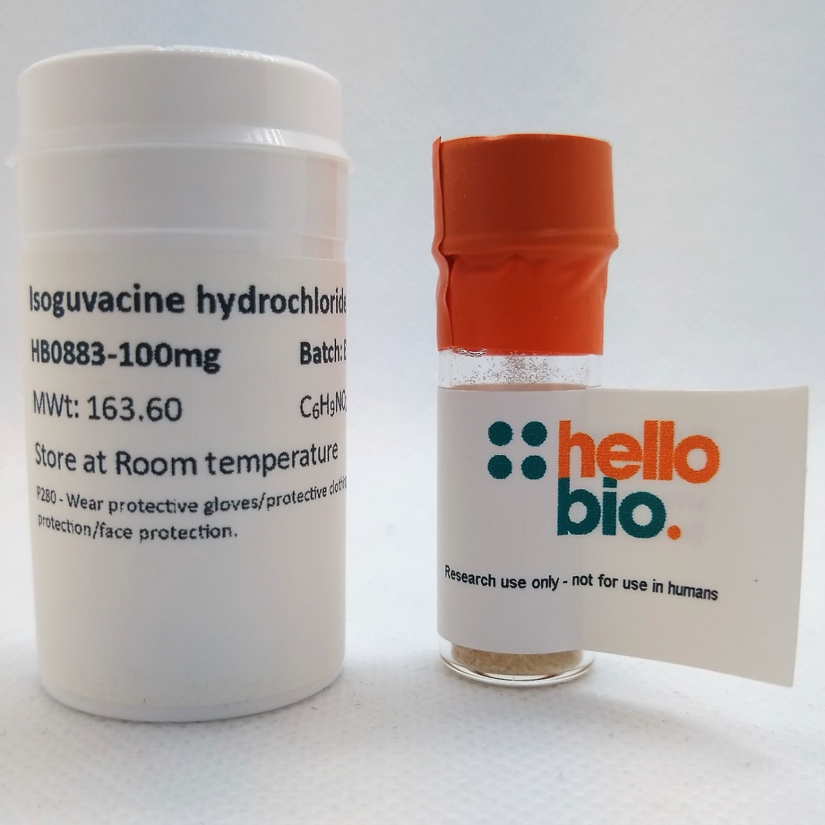Isoguvacine hydrochloride product vial image | Hello Bio