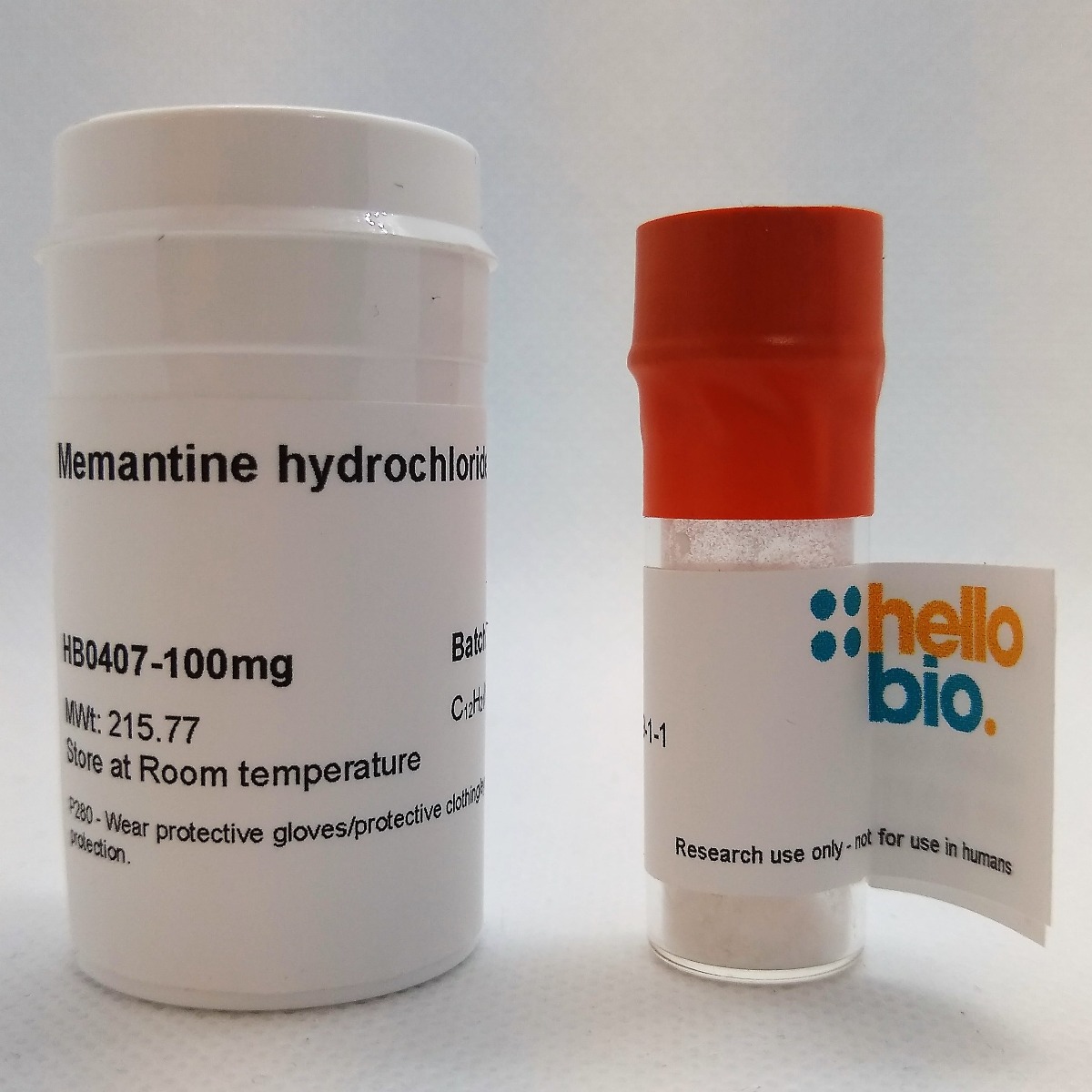 Memantine hydrochloride product vial image | Hello Bio
