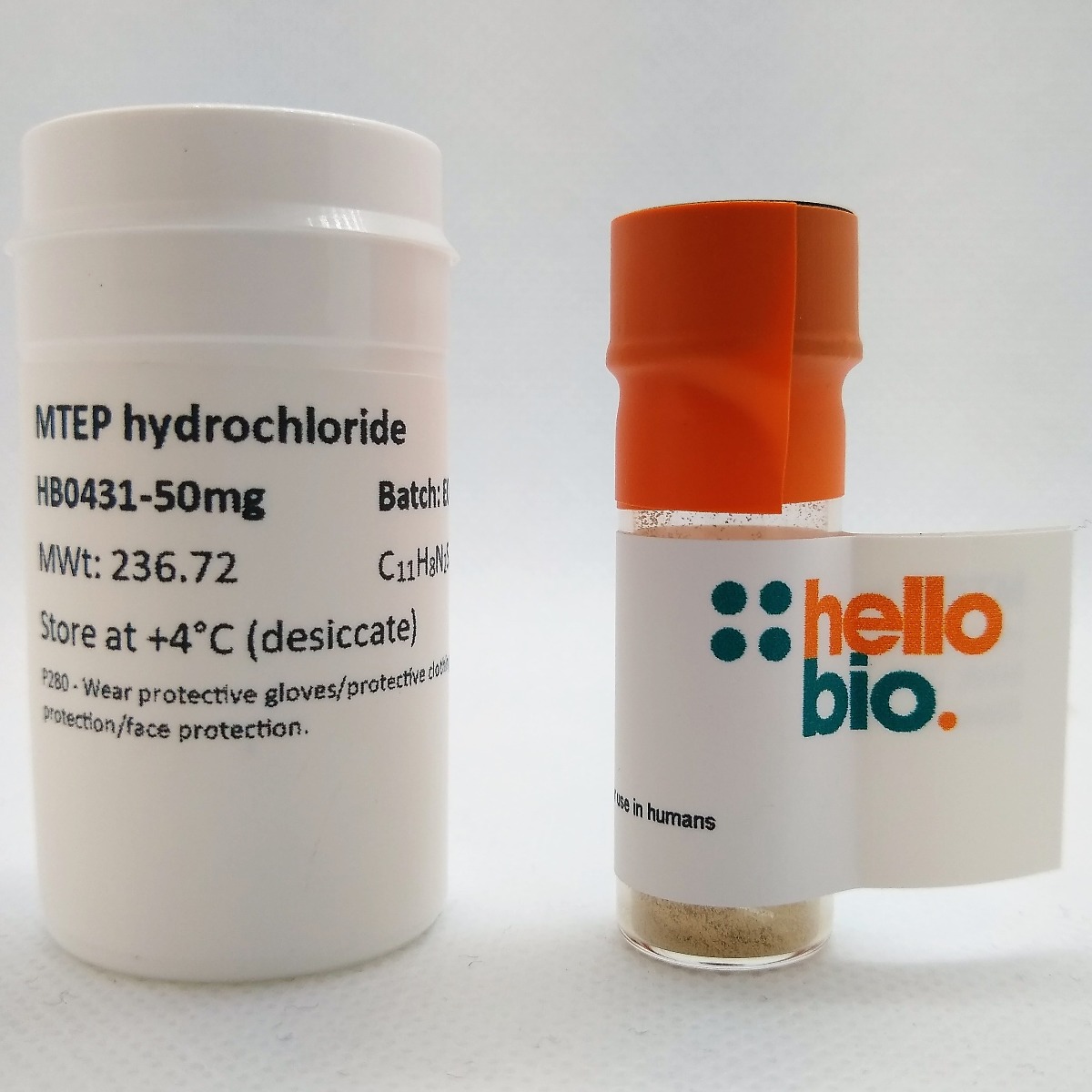 MTEP hydrochloride product vial image | Hello Bio