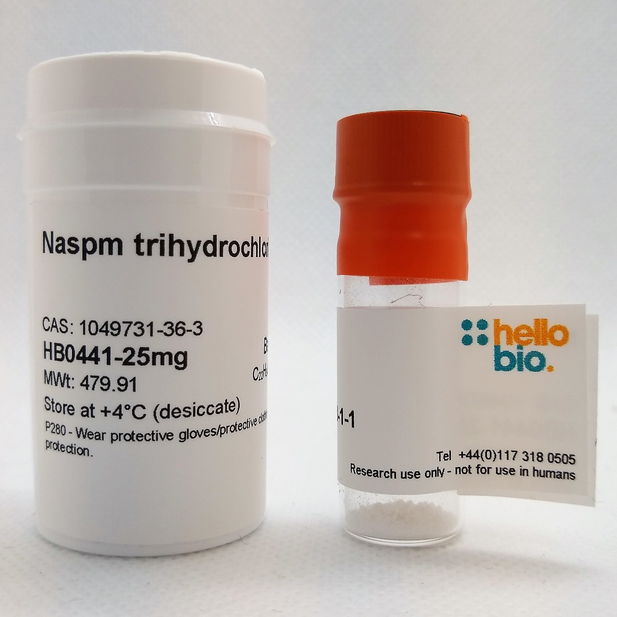 Naspm trihydrochloride product vial image | Hello Bio