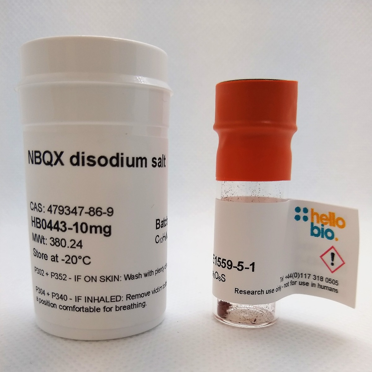 NBQX disodium salt product vial image | Hello Bio