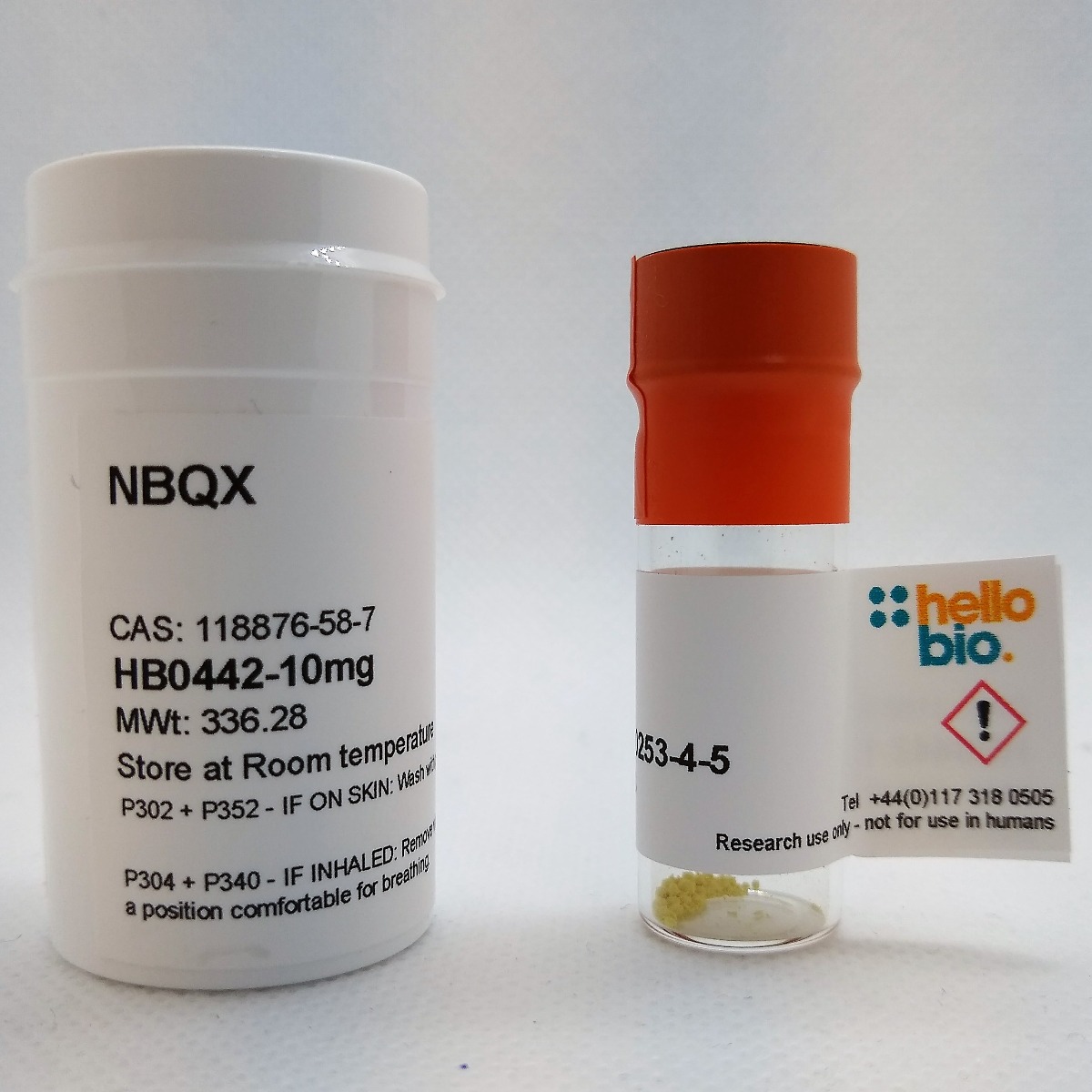 NBQX product vial image | Hello Bio