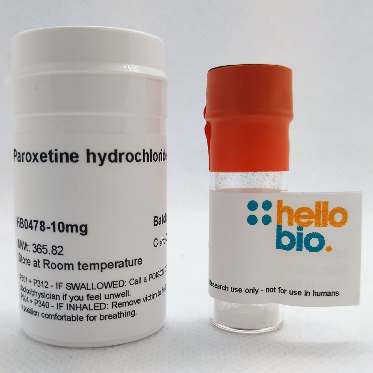 Paroxetine hydrochloride product vial image | Hello Bio