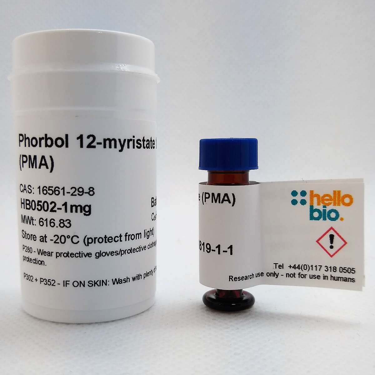 Phorbol 12-myristate 13-acetate (PMA) product vial image | Hello Bio
