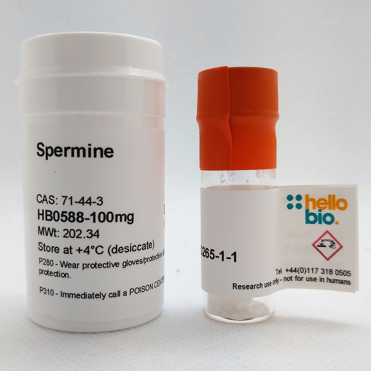 Spermine product vial image | Hello Bio