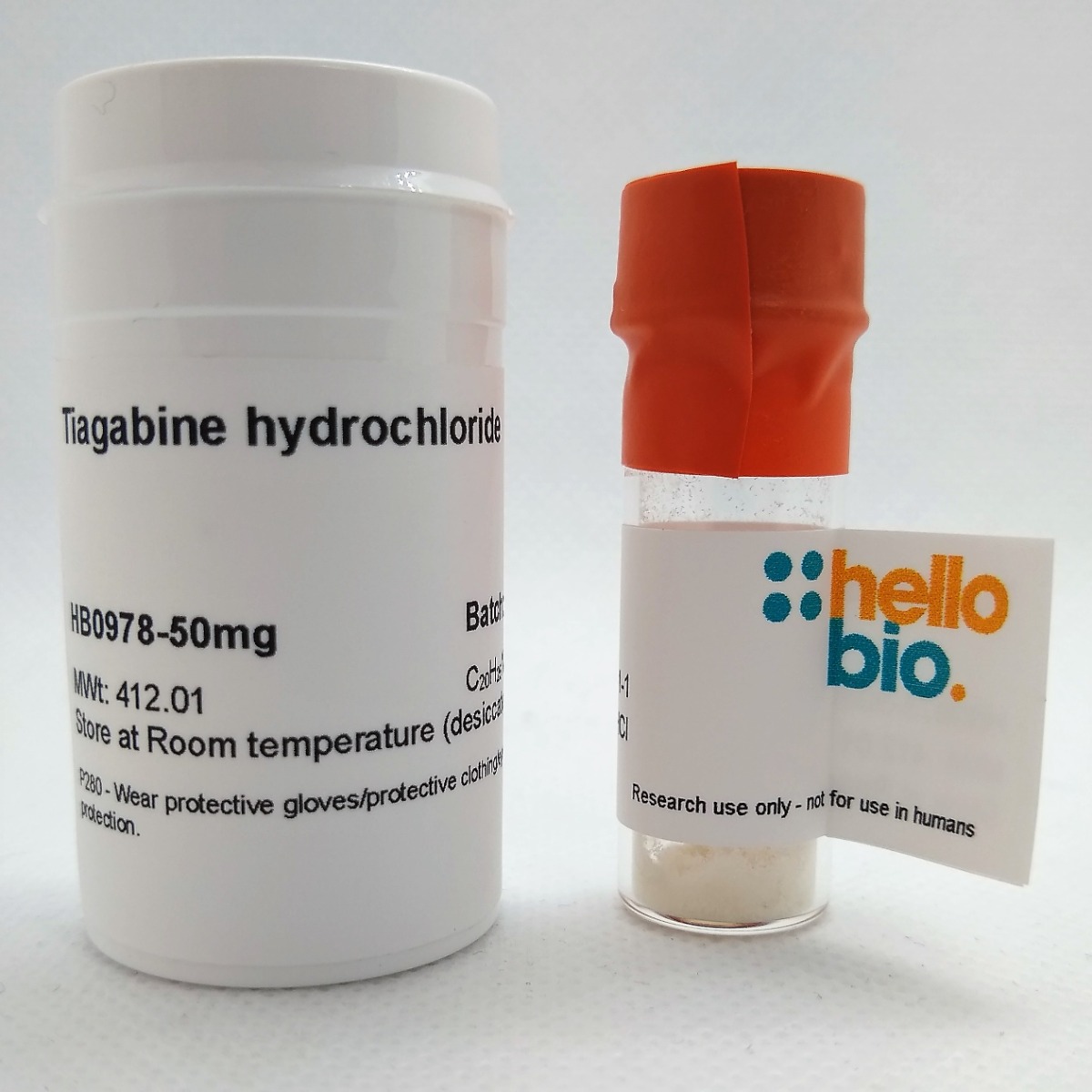 Tiagabine hydrochloride product vial image | Hello Bio