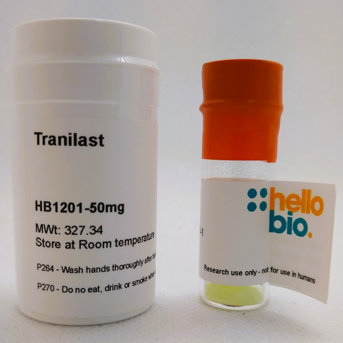 Tranilast product vial image | Hello Bio